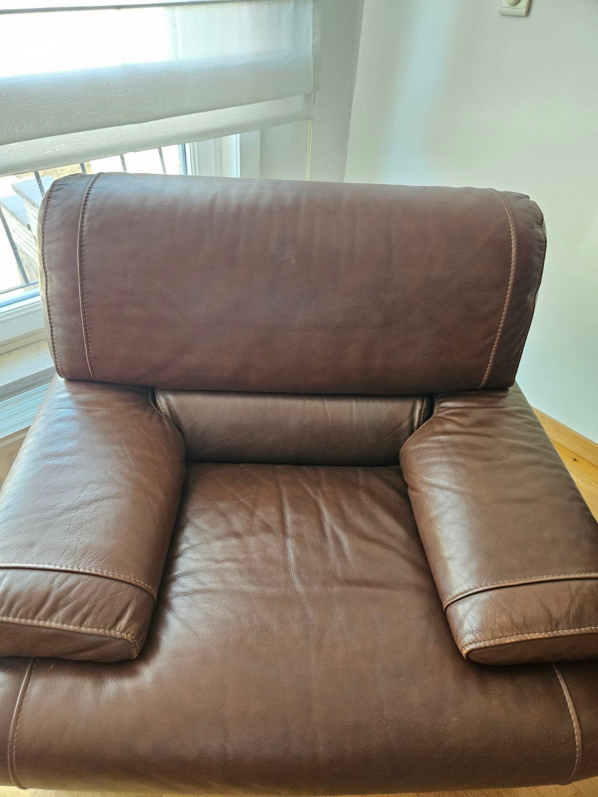 Lederen zetel, Maison & Meubles, Canapés | Sofas & Chaises Longues, Enlèvement