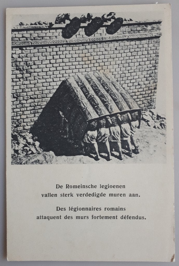 Oude Postkaart Romeinse legionairs vallen muur aan Ref.E164, Gebruikt, Ophalen of Verzenden, 1940 tot 1960, Prent