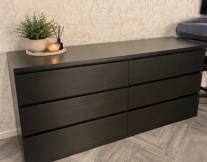 IKEA ladekast – 6 lades – zwartbruin, Huis en Inrichting, Ophalen, Gebruikt