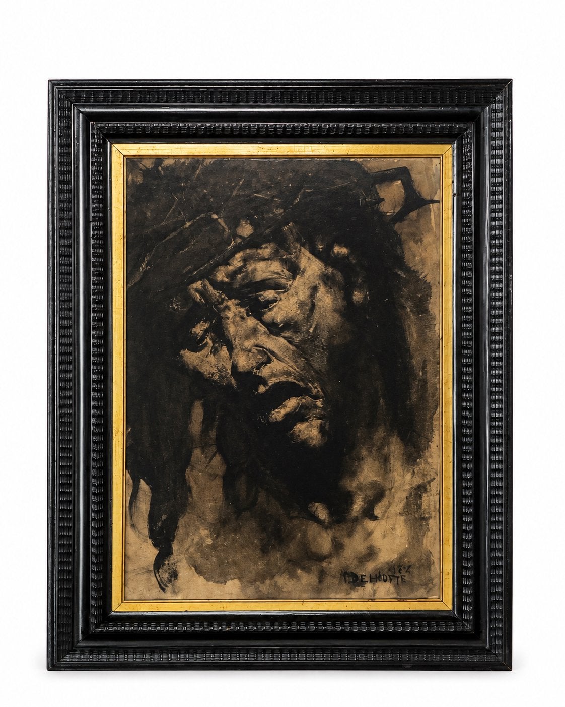 Marcel Delmotte — « Le Christ » — 1957, Enlèvement, Signé