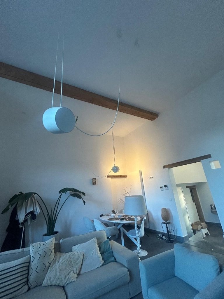 Witte hanglampen Flos Aim, Huis en Inrichting, Ophalen, Zo goed als nieuw