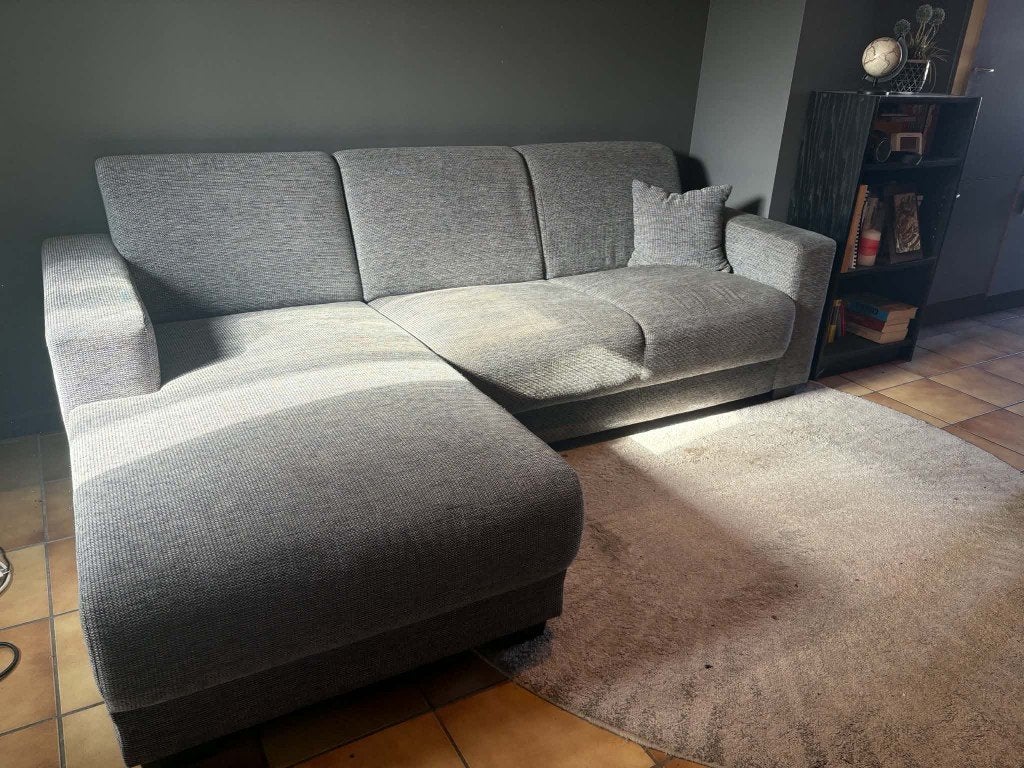 Canapé d'angle avec méridienne, Maison & Meubles, Banc d'angle, 200 à 250 cm, Bois, Comme neuf