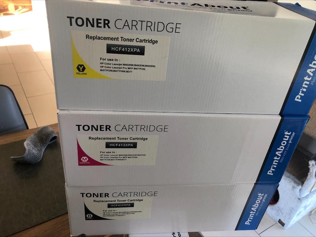 3 Toners (zwart, magenta, geel) huismerk - HP Color Laserjet, Ophalen of Verzenden, Nieuw, Toner, HP
