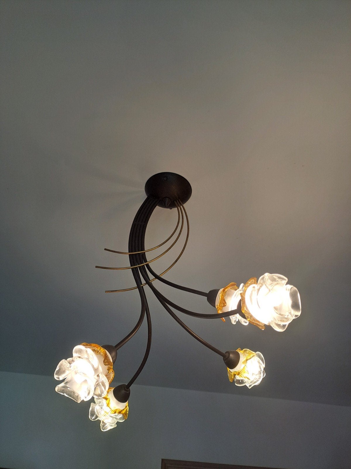 Ventilateur de plafond, lustre et 2 lampes de table., Enlèvement, Comme neuf
