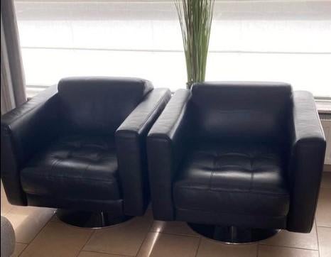 draaizetel, Maison & Meubles, Fauteuils, Comme neuf, Cuir, 75 à 100 cm, Moins de 75 cm, Enlèvement