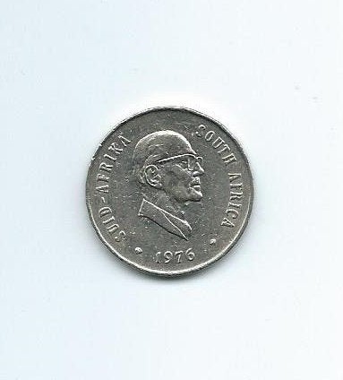 Zuid-Afrika, 20 Cents 1976, President Fouche., Postzegels en Munten, Ophalen of Verzenden, Zuid-Afrika, Losse munt