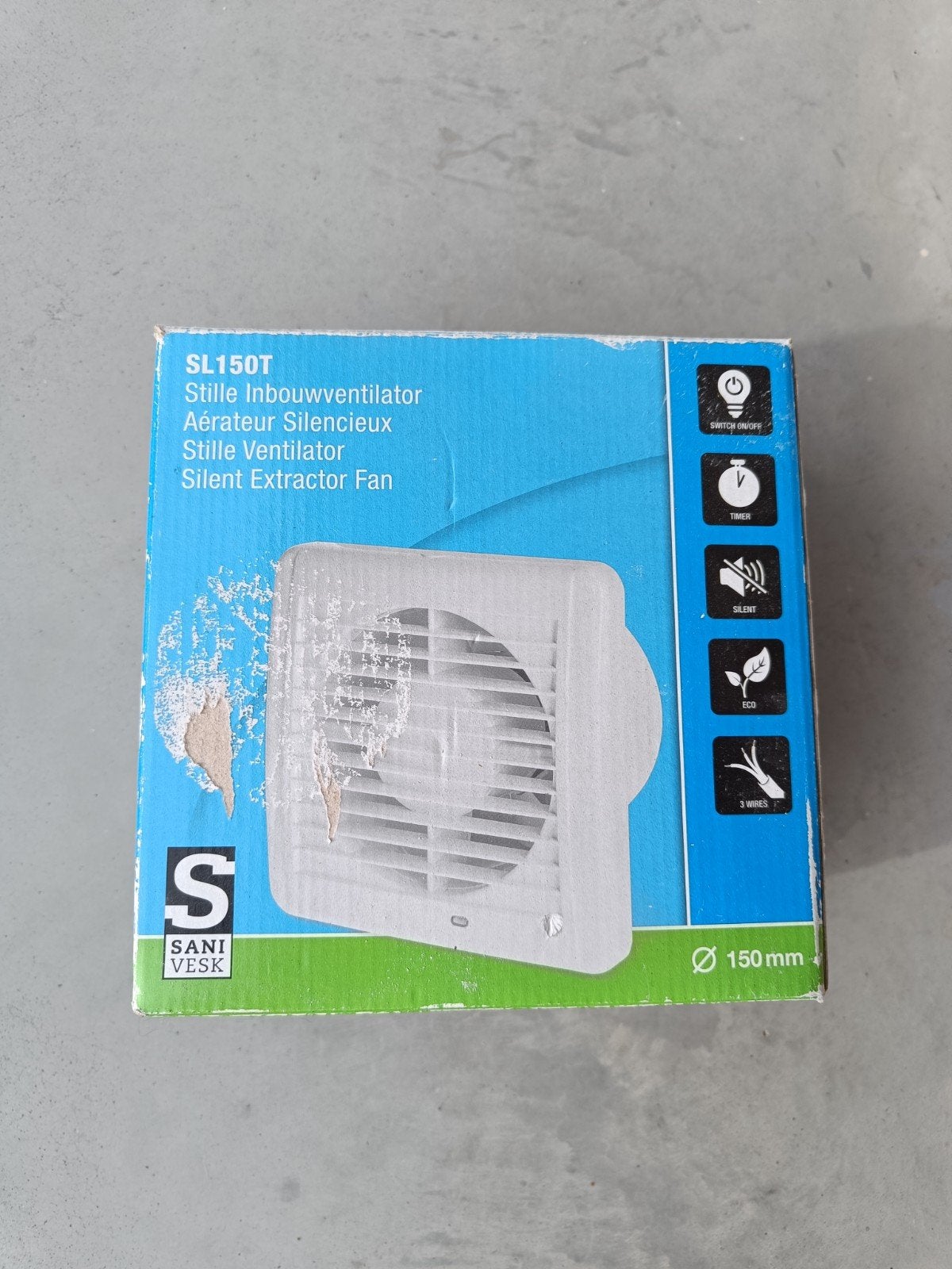 stille inbouwventilator met timer, Ophalen, Nieuw, Ventilator