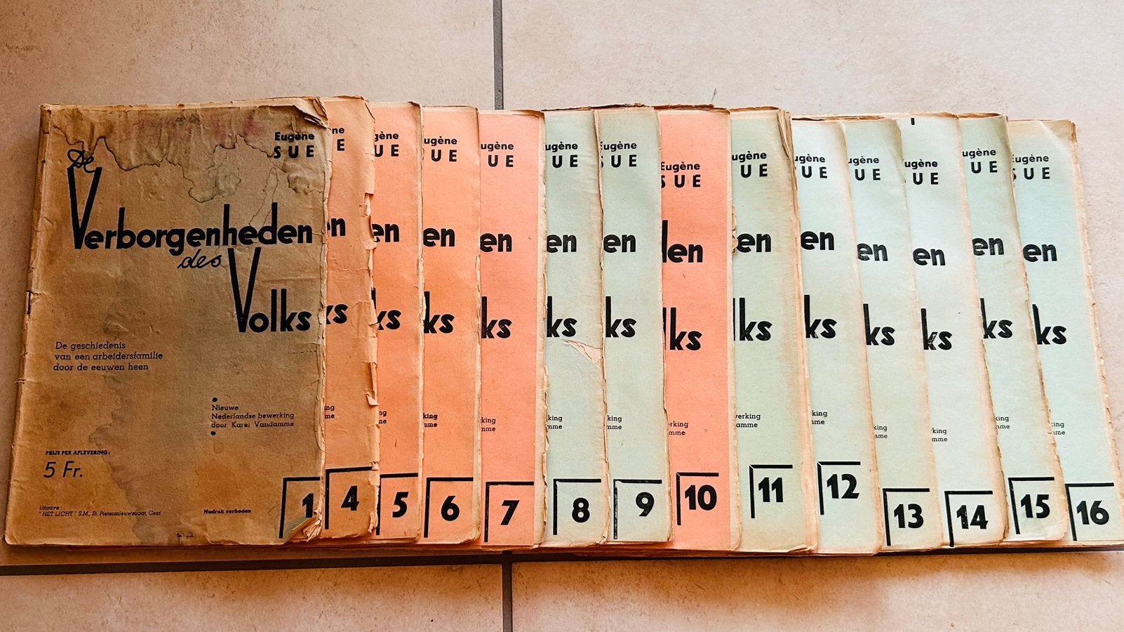 De Verborgenheden des Volks” .Eugène Sue (55/57 afleveringen, Ophalen of Verzenden, Gelezen, Eugene Sue
