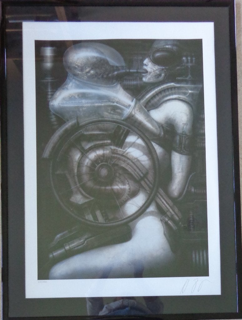 HANS RUDOLF GIGER / BIOMECHANOID / KLEUROFFSETLITHO 116x86cm, Gesigneerd, Ophalen