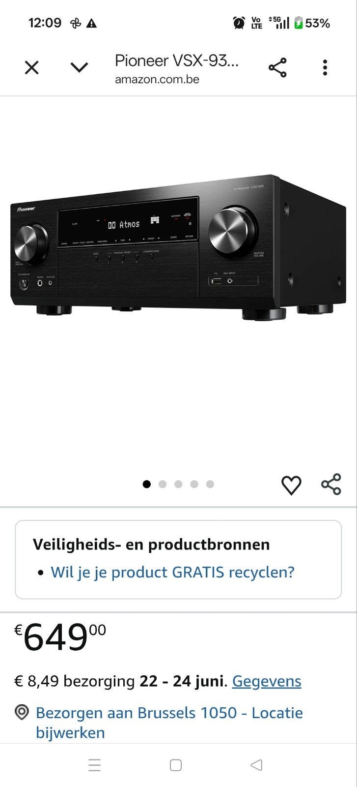 Versterker plus jamo box paonieer, Audio, Tv en Foto, Versterkers en Ontvangers, Ophalen, Gebruikt, Stereo, Pioneer