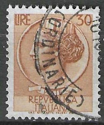 Italie 1955/1960 - Yvert 716A - Munt van Syracus - 30 l (ST), Verzenden, Gestempeld