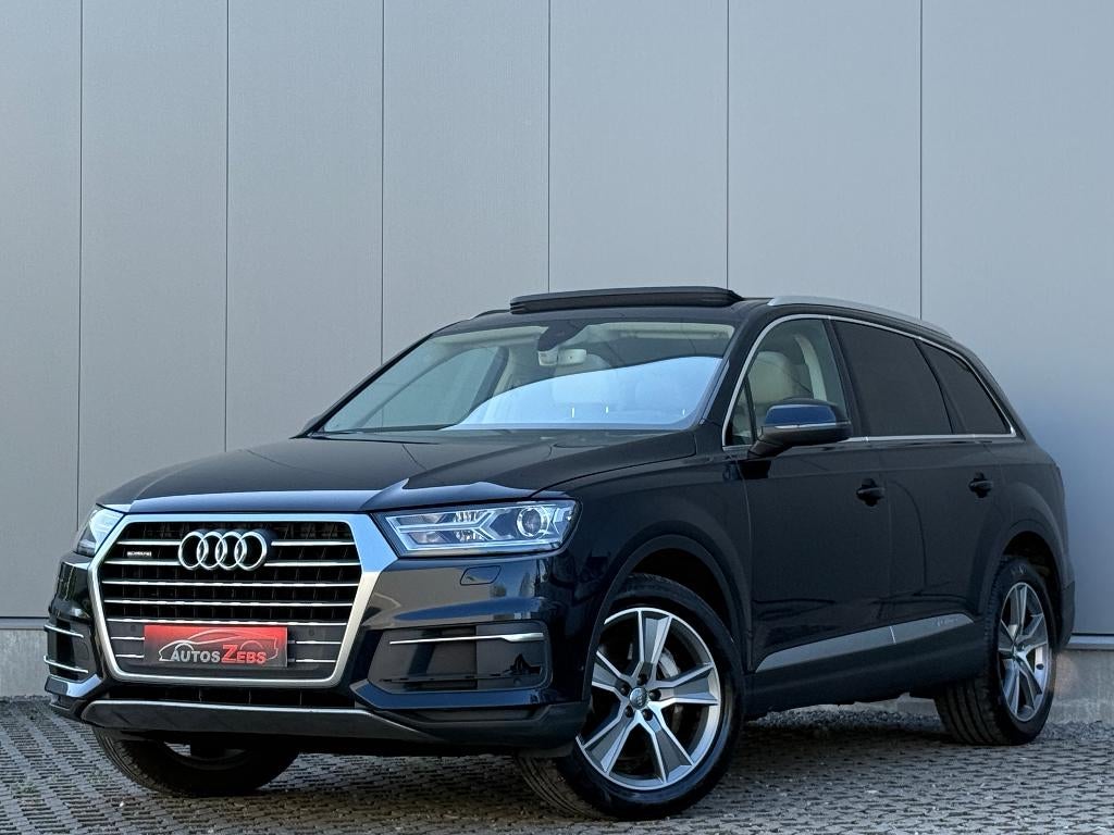 Audi Q7 3.0TDi V6 Quattro 7Zit Pano Camera DodeH Keyless VCP, Auto's, Audi, Automaat, Blauw, 7 zetels, Leder