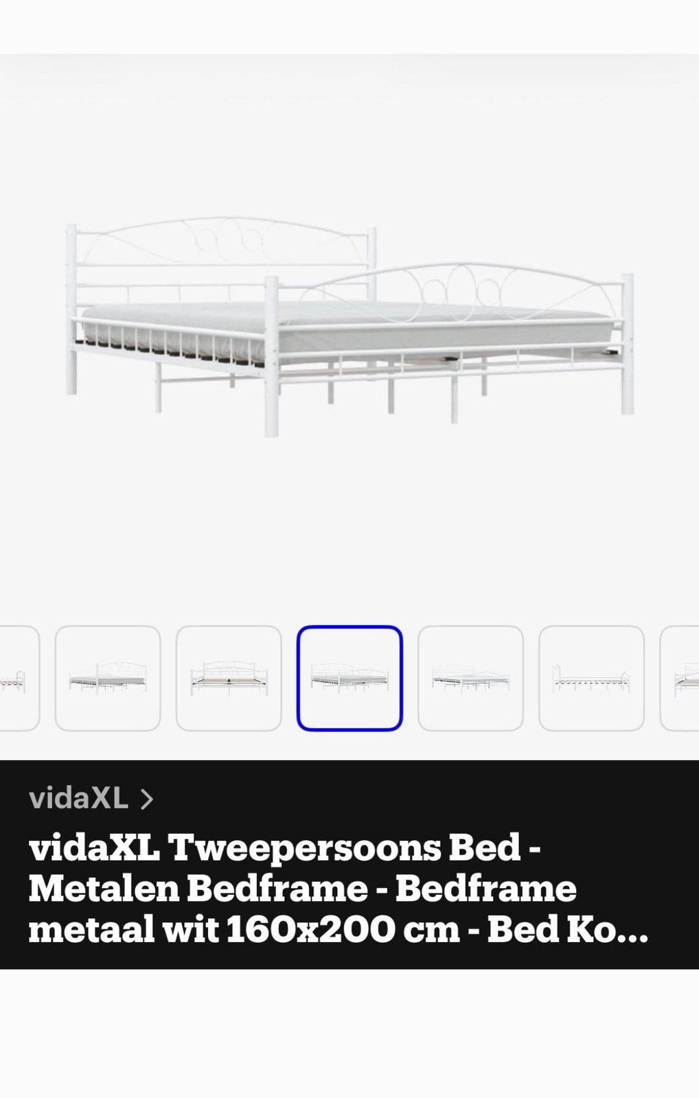 Metalen bed 1 jaar oud weg wegens ander bed mag weg voor 25, Huis en Inrichting, Slaapkamer | Bedden, Ophalen, Wit, Tweepersoons