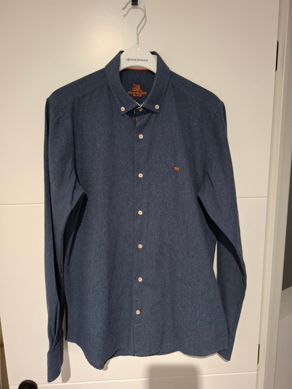 Hemd Stijn Helsen blauw/grijs medium 39/40, Blauw, Stijn Helsen, Zo goed als nieuw, Halswijdte 39/40 (M)