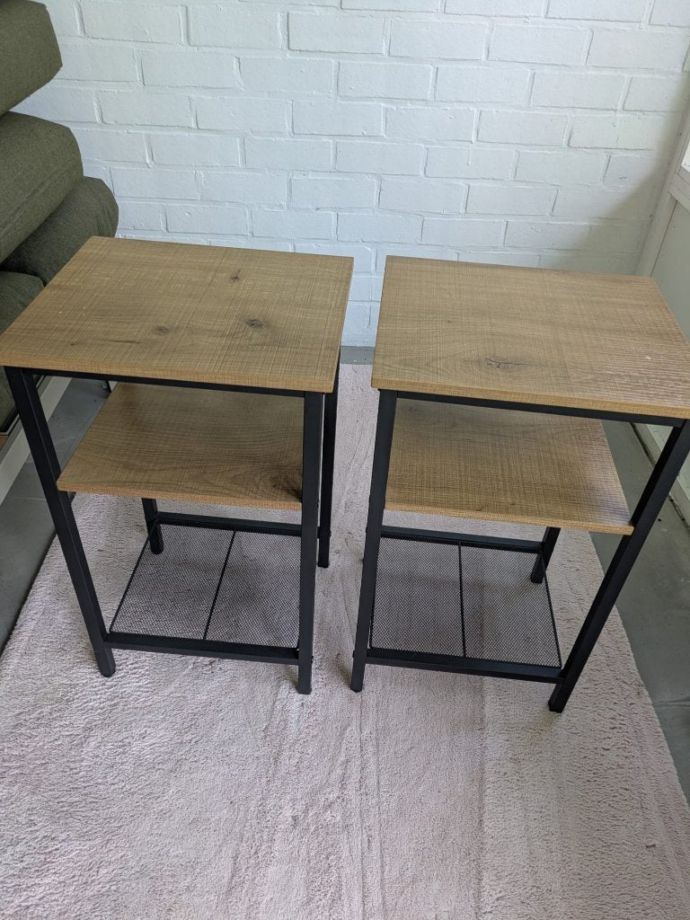 2x Tables de chevet, Maison & Meubles, Chambre à coucher | Tables de chevet, Moins de 45 cm, Enlèvement, Utilisé, Métal ou Aluminium