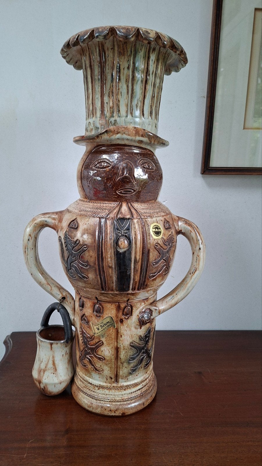 keramiek beeld Gilles (1982 - poterie W.Biron), Antiek en Kunst, Ophalen