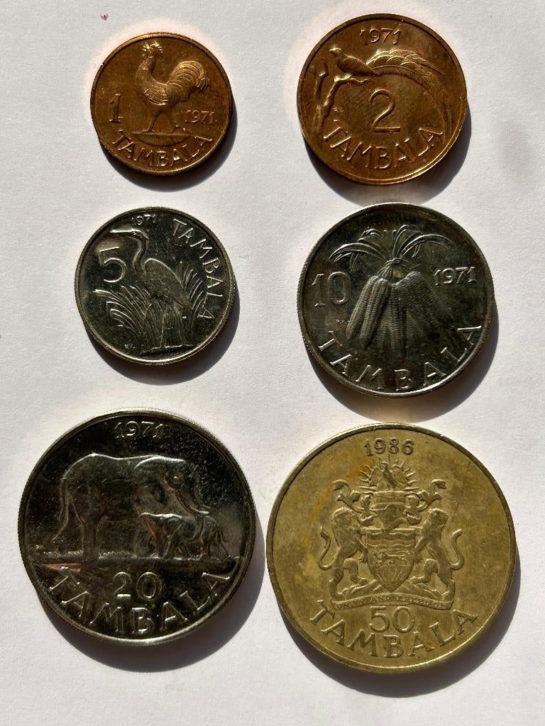 Malawi, 6 munten, Ophalen of Verzenden, Overige landen, Losse munt