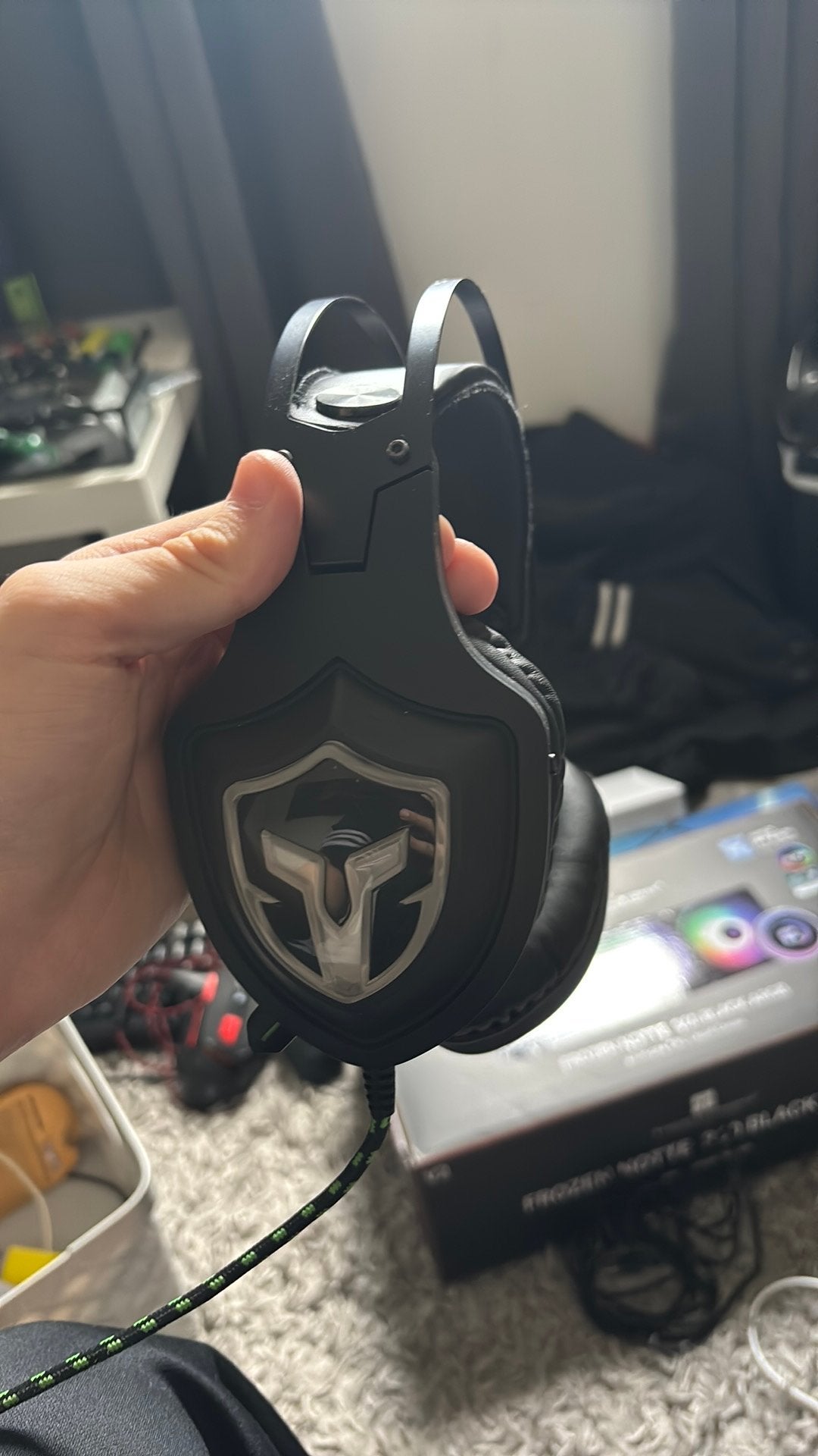 Battletron gaming headset +rgb, Computers en Software, Headsets, Ophalen, Zo goed als nieuw, Over-ear, Gaming headset