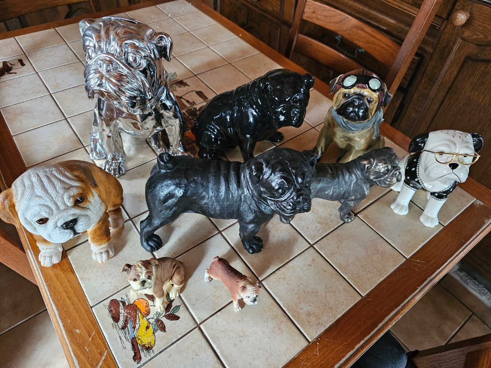 Décoration lot Bouledogue Anglais, il y en a 9., Collections, Collections Animaux, Enlèvement