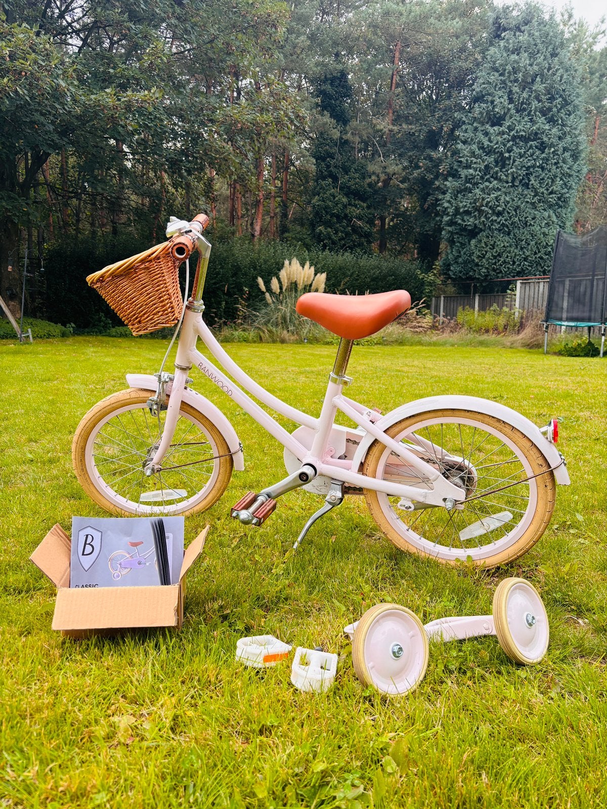 Prachtige kinderfiets Banwood 16” lichtroze met mandje, Stabilisateurs, Frein à rétropédalage, 16 à 20 pouces, Enlèvement