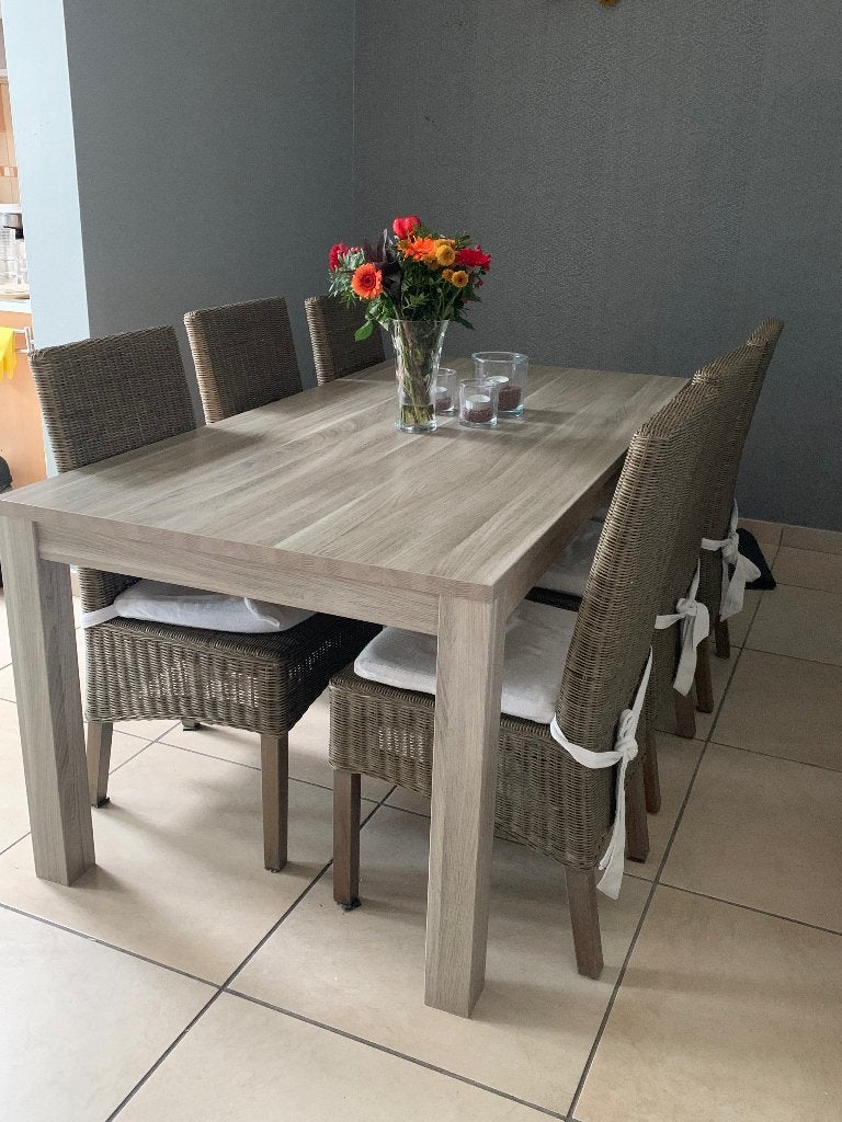 Complete eiken eetkamer, Ophalen, Nieuw, Landelijk, 6 tot 8 stoelen