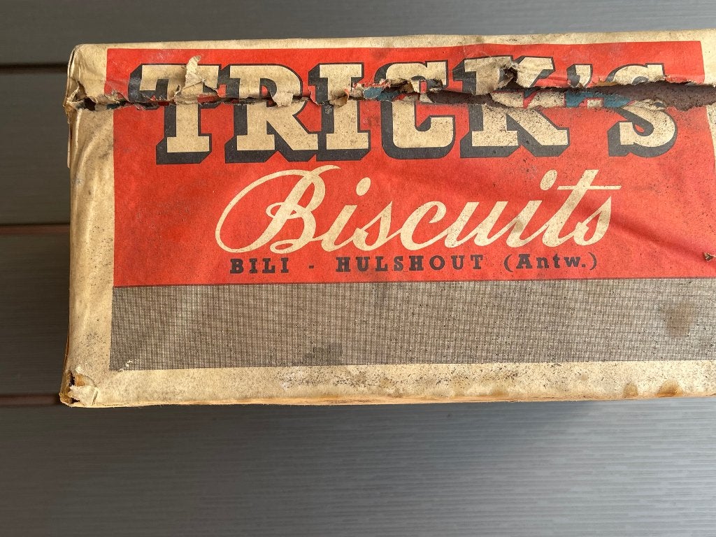 Vintage blik van Trick's Biscuits Oublies, Verzamelen, Verzenden, Gebruikt, Overige merken