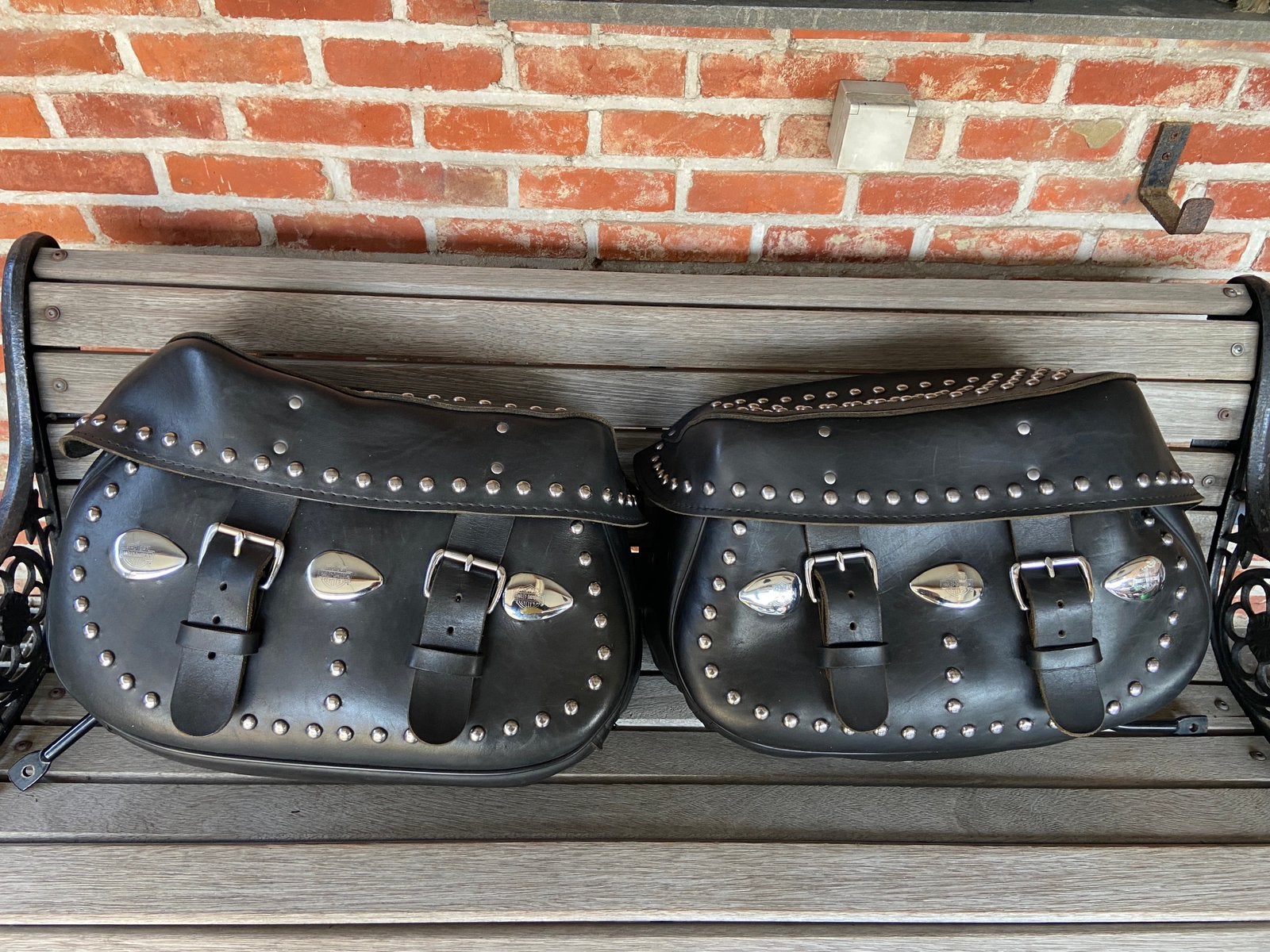 Harley Davidson lederen tassen, Motoren, Ophalen, Gebruikt