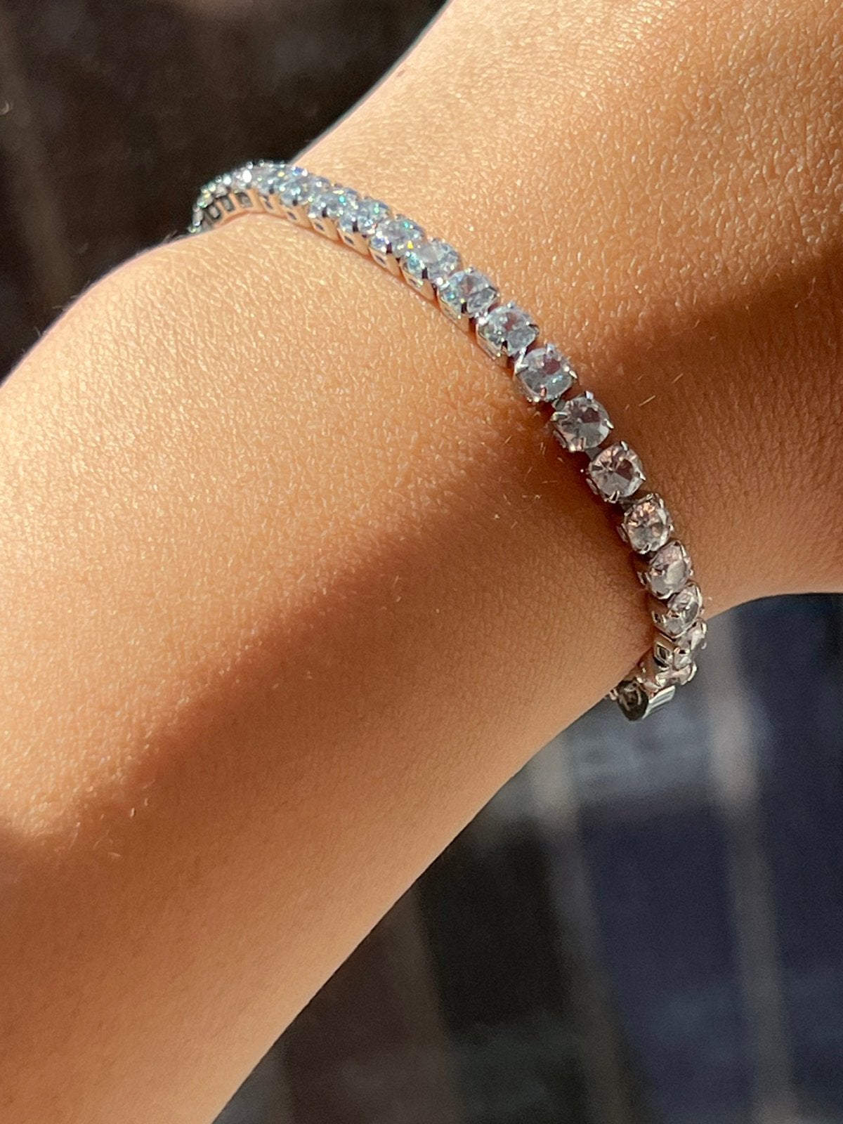 Bracelet tennis de bijouterie, Ophalen of Verzenden, Zo goed als nieuw