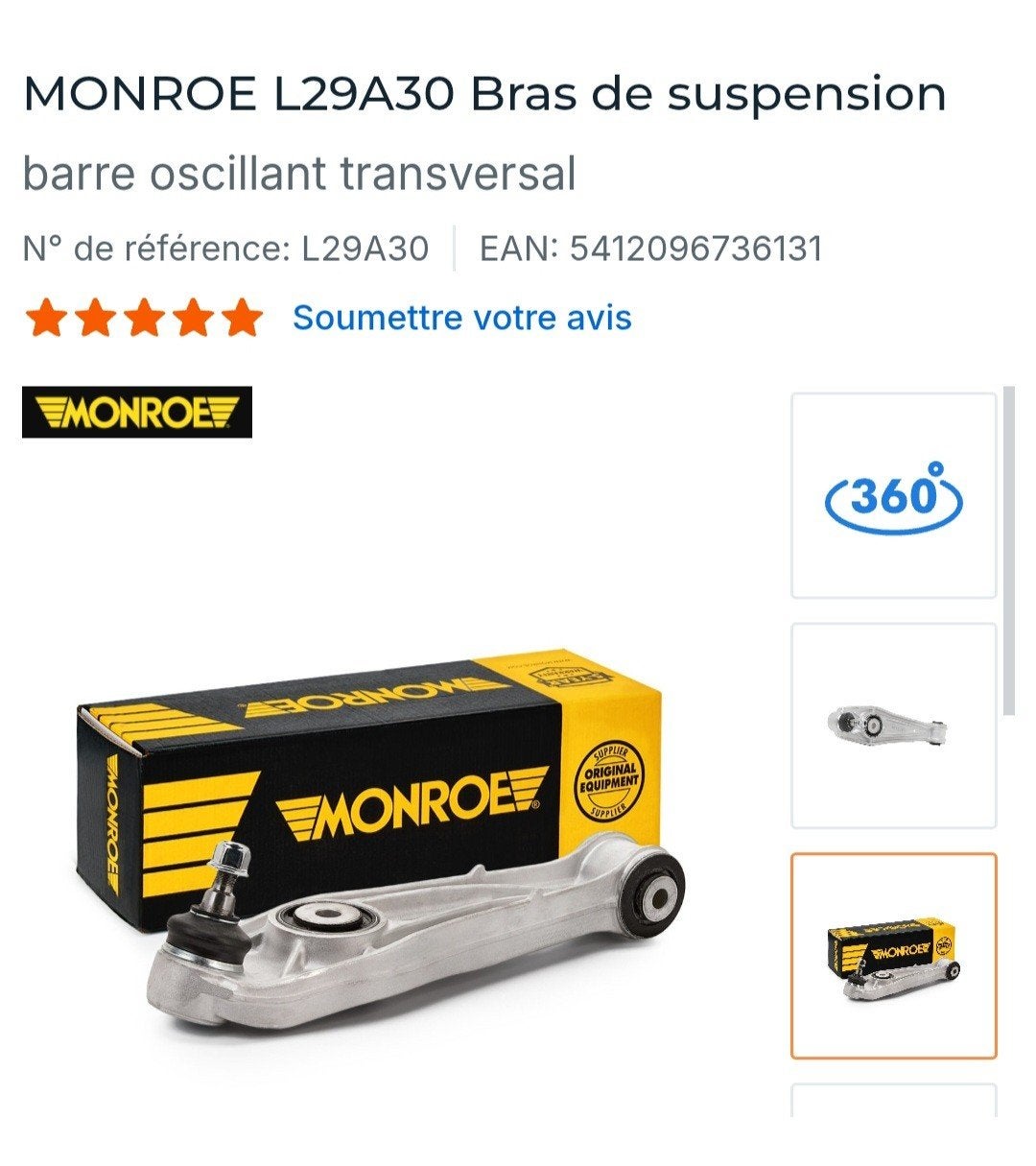 Porsche 987 lot de 2 bras avant neuf, Neuf