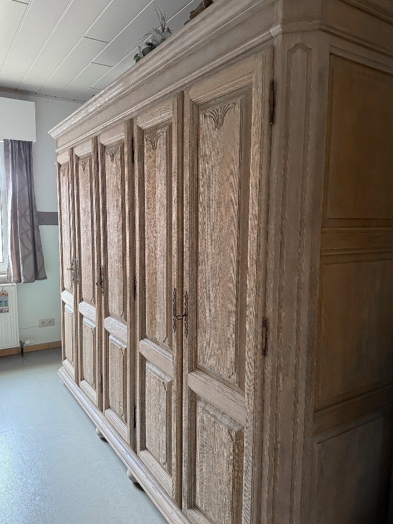 Massief eiken slaapkamerkasten - gezandstraald, Ophalen, Gebruikt, 200 cm of meer, Eikenhout