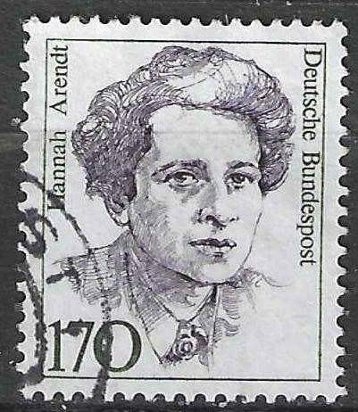 Allemagne Bundespost 1988 - Yvert 1223 - Hannah Arendt (ST), Envoi, Affranchi
