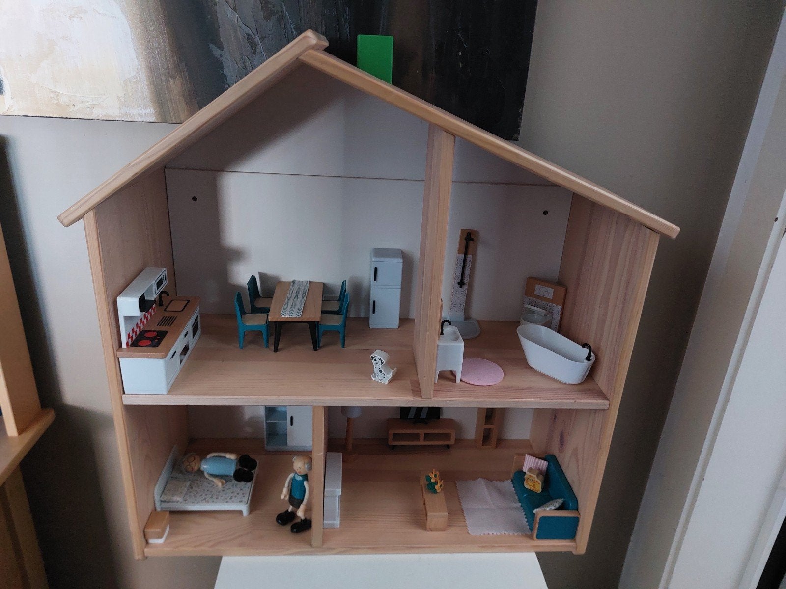 Houten speelhuisje Ikea Flisat, Kinderen en Baby's, Speelgoed | Poppenhuizen, Zo goed als nieuw, Poppenhuis, Ophalen