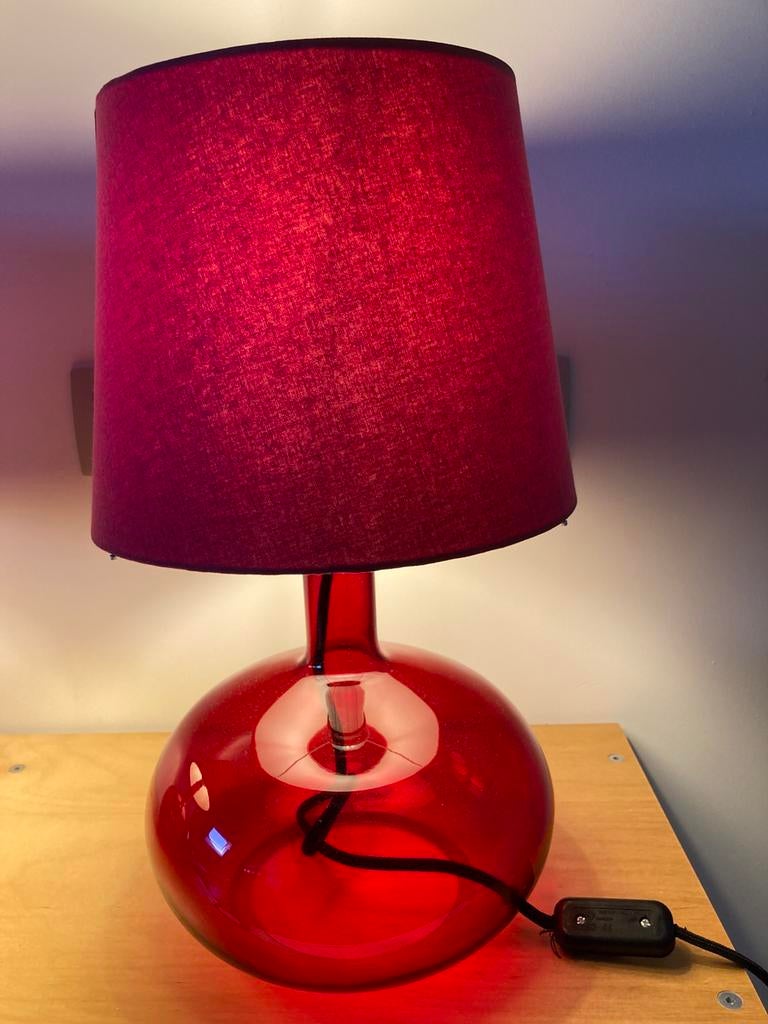 Tafellamp rood, Enlèvement, Comme neuf, Verre