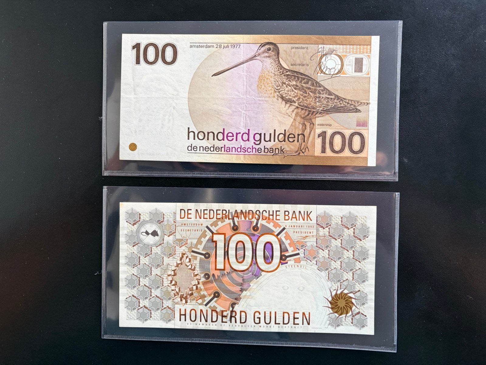 2 magnifiques billets de 100 gulden néerlandais, Timbres & Monnaies, Enlèvement ou Envoi, 100 florins, Série