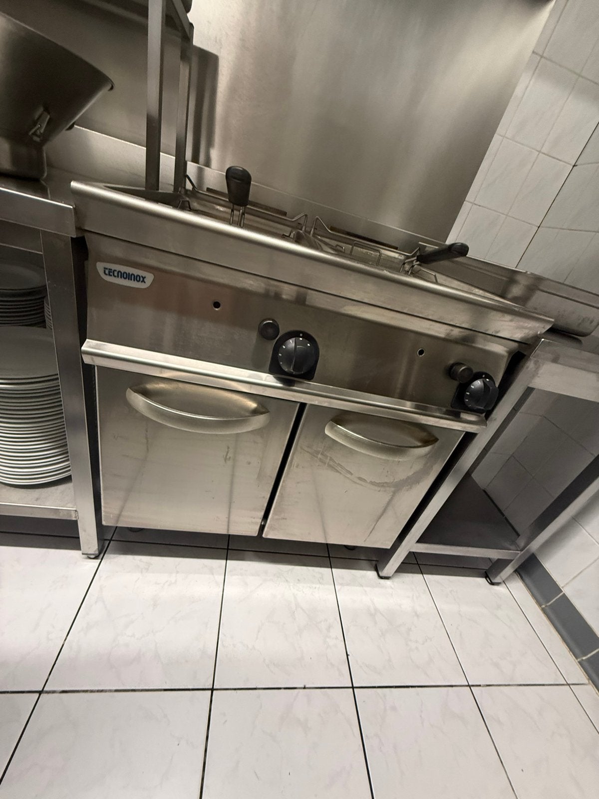 Friteuse tecnoinox propaan 2x13l, Zakelijke goederen, Ophalen, Gebruikt, Fornuis, Frituur en Grillen