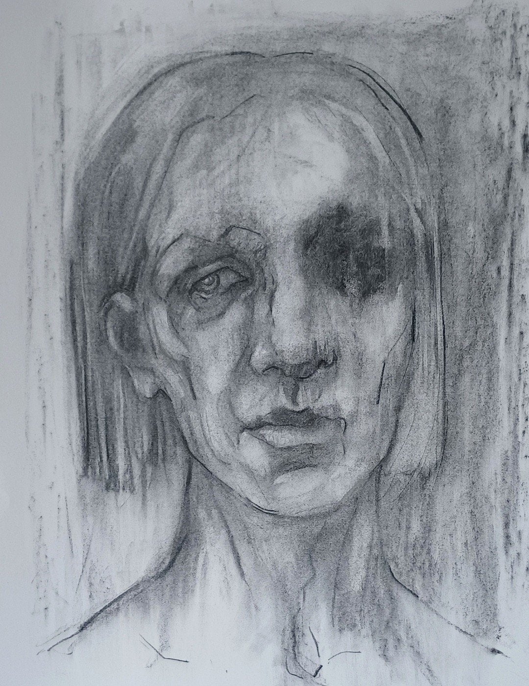 Houtskooltekening, 50 x 70 cm. Eigen werk., Antiquités & Art, Art | Dessins & Photographie, Enlèvement, Dessin au fusain, Signé