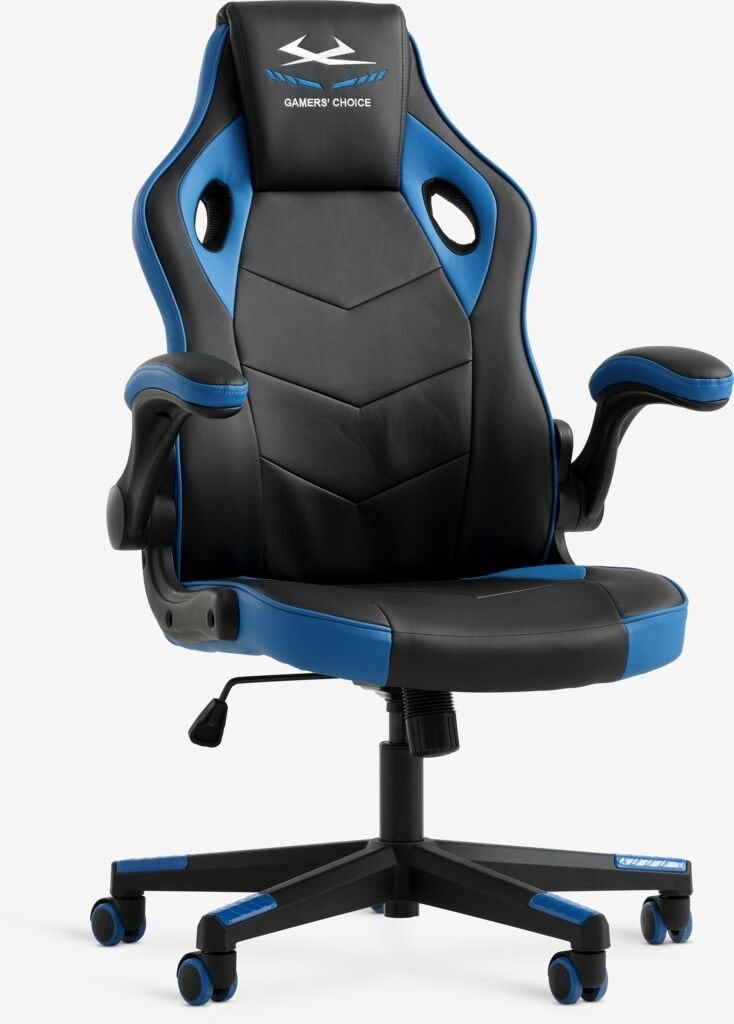 Chaise gaming noir/similicuir bleu/maille, Maison & Meubles, Chaise de bureau de gaming, Enlèvement, Utilisé, Bleu
