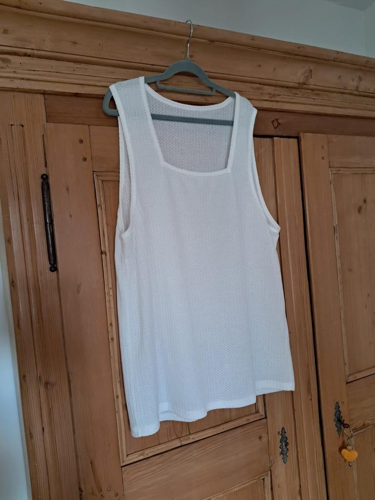 Superbe Blouse blanche fluide mixte taille L, Enlèvement