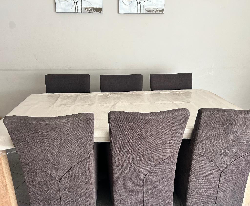 Eetkamerstoelen, Huis en Inrichting, Stoelen, Ophalen, Gebruikt, Grijs, Vijf, Zes of meer stoelen
