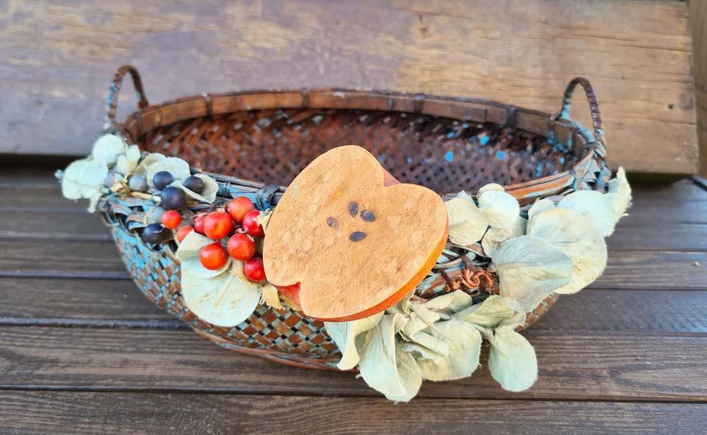 rieten mand - oogstmand - houten appel & deco, Ophalen, Mand