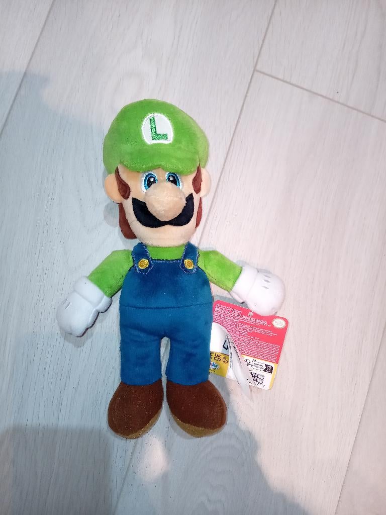 Peluche luigi 23 cm, Neuf, Avec étiquette, Super Mario, Vert