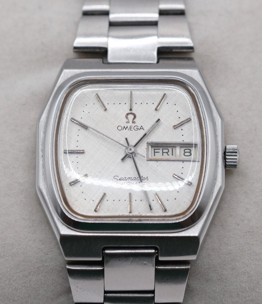 RARE Omega Seamaster Lined Dial "Day/date" 166.0256 Cal.1020, Enlèvement ou Envoi, Utilisé