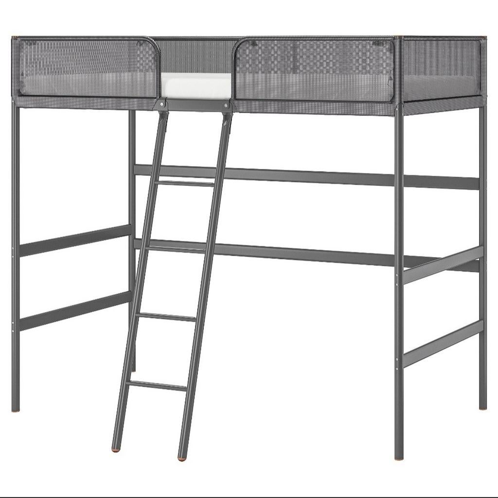 Lit mezzanine Ikea gris, Maison & Meubles, 90 cm, Enlèvement, Moins de 160 cm, 200 cm