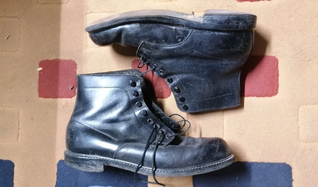Zwarte militaire laarzen uit de Tweede Wereldoorlog, Verzenden, Overige soorten, Kleding of Schoenen