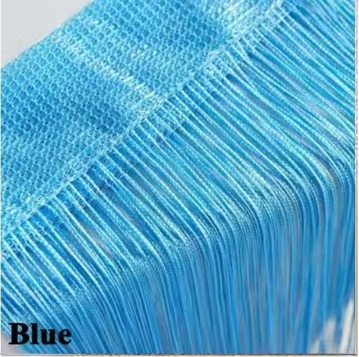 First Class decoratief spaghetti gordijn licht blauw 3m x 3m