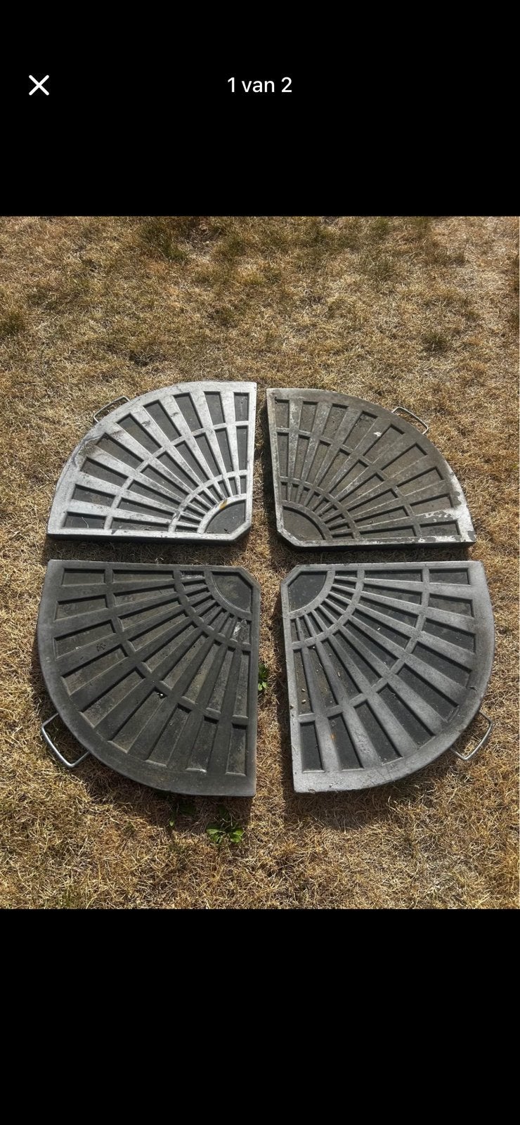 4 parasoltegels 13 kg stuk, Tuin en Terras, Ophalen, Gebruikt