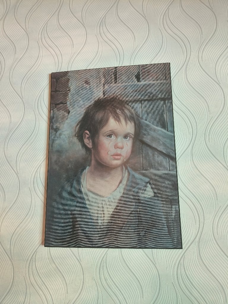 Schilderij huilend kind, Antiek en Kunst, Ophalen
