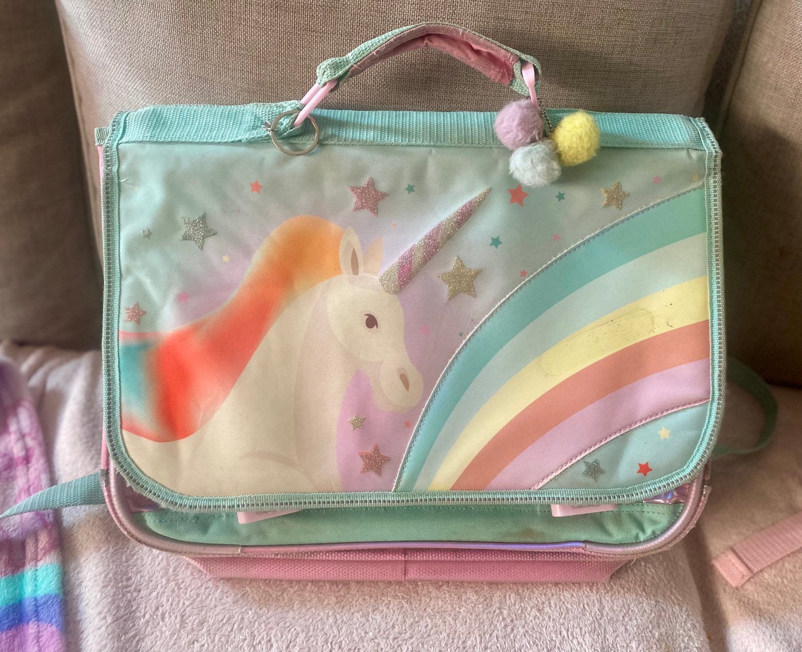 Boekentas unicorn (1-3leerjaar), Gebruikt, Aktetas of Boekentas, 30 tot 40 cm, 40 tot 50 cm