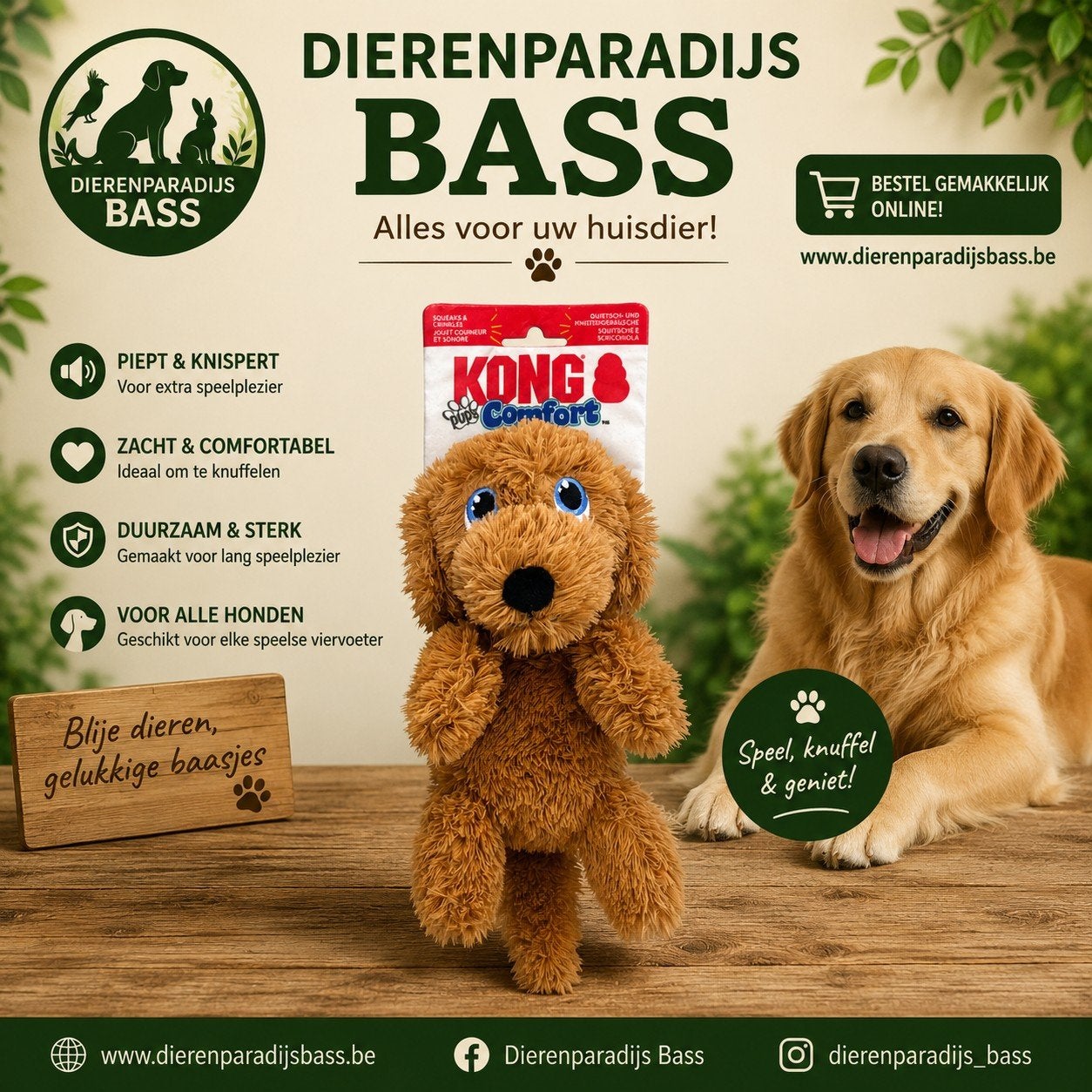 Kong knuffel voor honden, Dierenparadijsbass@gmail.com, Ophalen of Verzenden, Dierenparadijs bass, Kong