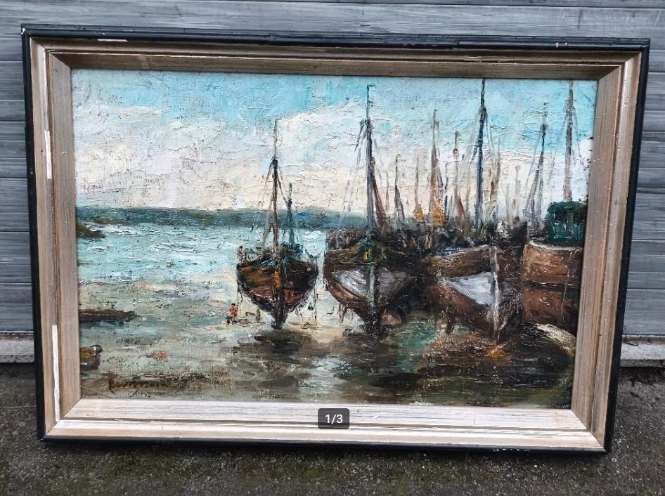 huile sur toile marine signe, Enlèvement ou Envoi